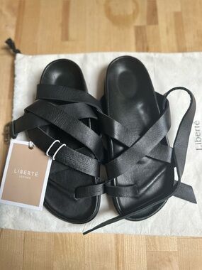 Liberté Black Bronte Leather Sandals